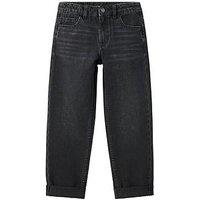 Mango Boys Rolled Up Hem Regular Fit Jeans - Black