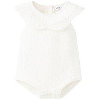 Mango Baby Girls Collar Romper - Light Cream