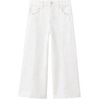 Mango Girls Studded Culotte Jeans - White