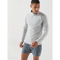 New Balance Mens Training Essentials Space Dye 1/4 Zip Top - Grey