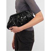 Katie Loxton Paloma Studded Clutch - Black/ Silver Studded