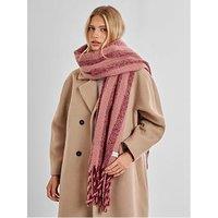 Katie Loxton Striped Tassel Scarf - Pink / Cherry