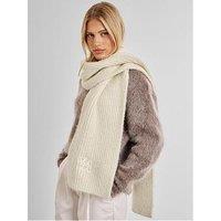 Katie Loxton Logo Applique Scarf - Off White / Taupe