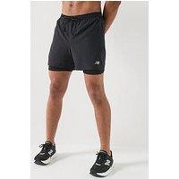 New Balance Mens Running Essential Lined 5Inch Shorts - Black