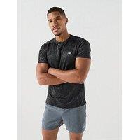 New Balance Mens Running Essential Printed T-Shirt - Grey