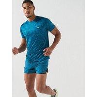 New Balance Mens Running Essential Printed T-Shirt - Blue