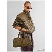 Katie Loxton Billie Shoulder Bag - Deep Olive Crackle Patent