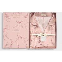 Katie Loxton Gift Boxed 'Bow Print' Pyjama Set , Pink / Cherry