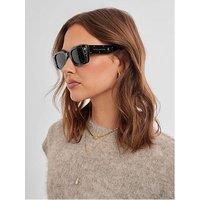 Katie Loxton Malibu Sunglasses - Solid Black Studded
