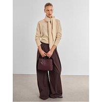 Katie Loxton Nova Hand Woven Top Handle Bag - Black Cherry