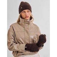 Katie Loxton Gift Boxed Hat And Mitten Set - Chocolate