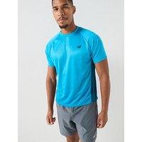 New Balance Mens Running Viz - Tech Run T-Shirt - Blue