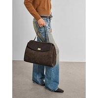 Katie Loxton Victoria Shoulder Bag - Bitter Chocolate Suedette / Bitter Chocolate Distressed