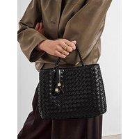 Katie Loxton Nova Hand Woven Top Handle Bag - Black