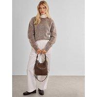 Katie Loxton Hallie Satchel Bag - Dark Chocolate