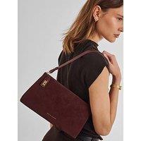 Katie Loxton Orin Twist Lock Small Shoulder - Cherry Suedette / Cherry Distressed
