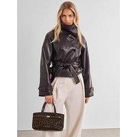 Katie Loxton Orin Top Handle Crossbody Bag - Chocolate Leopard