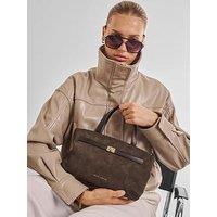 Katie Loxton Orin Top Handle Crossbody Bag - Bitter Chocolate Suedette / Bitter Chocolate