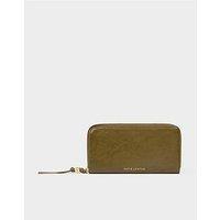 Katie Loxton Large Purse - Deep Olive Patent Crackle