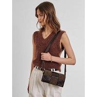 Katie Loxton Taya Crossbody Bag - Bitter Chocolate Patent Crackle / Bitter Chocolate Suedette