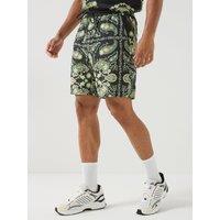 Les Deux Abstract Print Shorts - Black