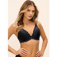 Wacoal Embrace Lace Plunge Underwire Bra-Black/Night Sky