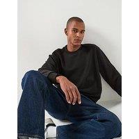 Boss Crewneck Rubber Patch Logo Crew Sweater - Black