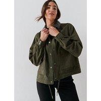 Vero Moda Women'S Button Front Utility Short Jacket - Green