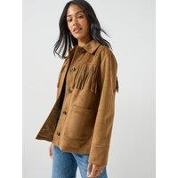 Only Carolina Faux Suede Fringe Jacket