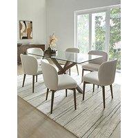 The Very Collection Rigbby Rectangular Dining Table In Walnut With 6 Rigby Dining Chairs - Fsc Certified