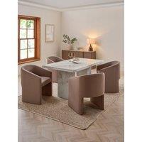 The Very Collection Vienna 160Cm Rectangular Dining Table With 4 Mira Dining Chairs