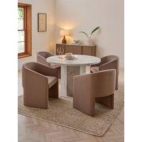 The Very Collection Vienna 120Cm Hex Dining Table With 4 Mira Dining Chairs - Fsc Certified