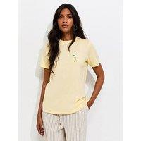 New Look Cotton Embroidered Daisy T-Shirt - Light Yellow