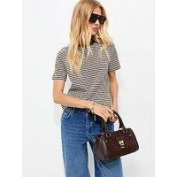 New Look Premium Heavyweight Cotton Striped T-Shirt - Cream