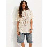 New Look Cotton Cowboy Boot Oversized T-Shirt - White