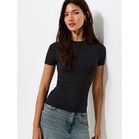 New Look Slinky Jersey Crew Neck T-Shirt - Black