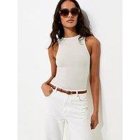 New Look Off Jersey Racer Bodysuit - White
