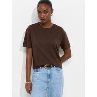 New Look Cotton Boxy Fit T-Shirt - Brown