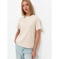 New Look Premium Stone Heavyweight Cotton T-Shirt - Beige