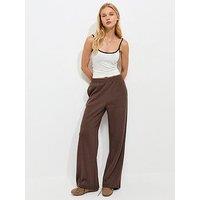 New Look Cotton Rich Wide Leg Joggers - Brown