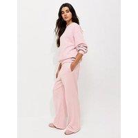 New Look Cotton Rich Wide Leg Joggers - Light Pink