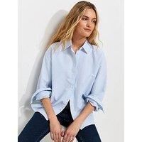New Look Cotton Striped Oxford Shirt - Blue