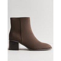 New Look Dark Brown Faux Suede Ankle Boots