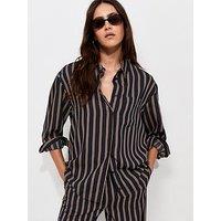 New Look Woven Striped Oversized Co-Ord Shirt - Blue