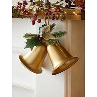 Festive Gold Twin Metal Bells Christmas Tree & Decoration - 30Cm