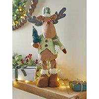 Festive Standing Plush Reindeer Christmas Decoration - 40Cm