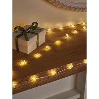 Festive 80 Bulb Dewdrop Star Battery Operated Christmas & Lights - Warm White