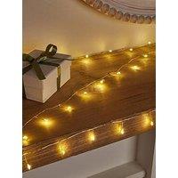 Festive 80 Bulb Dewdrop Battery Operated & Cluster Christmas & Lights - Warm White