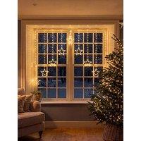 Festive Snowflake Indoor/Outdoor Christmas Curtain Lights - Warm White - 120 X 120 Cm