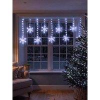 Festive Snowflake Indoor/Outdoor & Christmas & Curtain Lights - Bright White - 120 X & 60 Cm